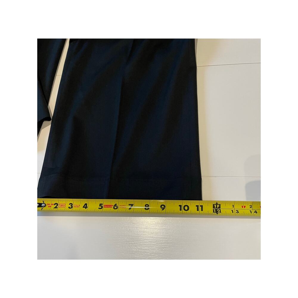 Lauren Ralph Lauren Sanderson Wide Leg Dress Pants Cropped Sz 16 Black Classic - Picture 10 of 10